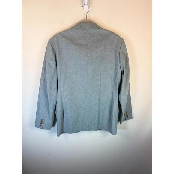 J Crew Ludlow Blazer Mens 40R Green Cotton Summer Chambray Collegiate Preppy - Picture 2 of 9